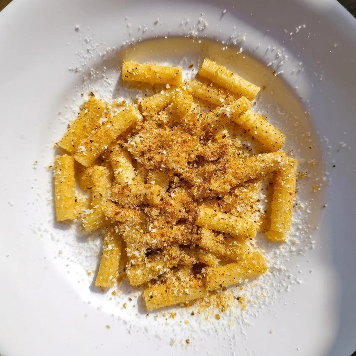 These crispy, homemade air fryer pasta croutons offer a delightful texture and are seasoned with savory herbs.