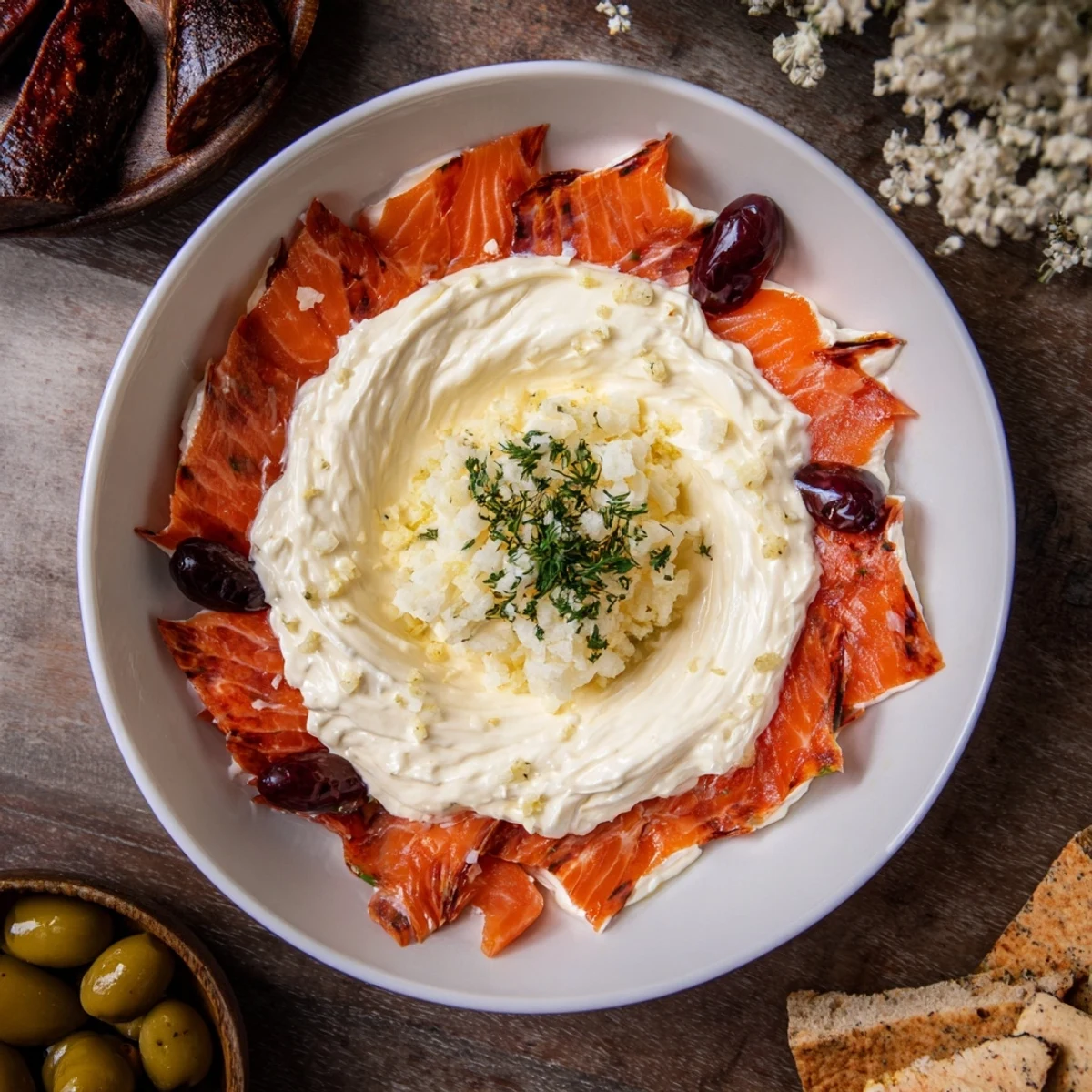 A beautiful presentation of "The Compass Rose," a meat appetizer platter for guests.