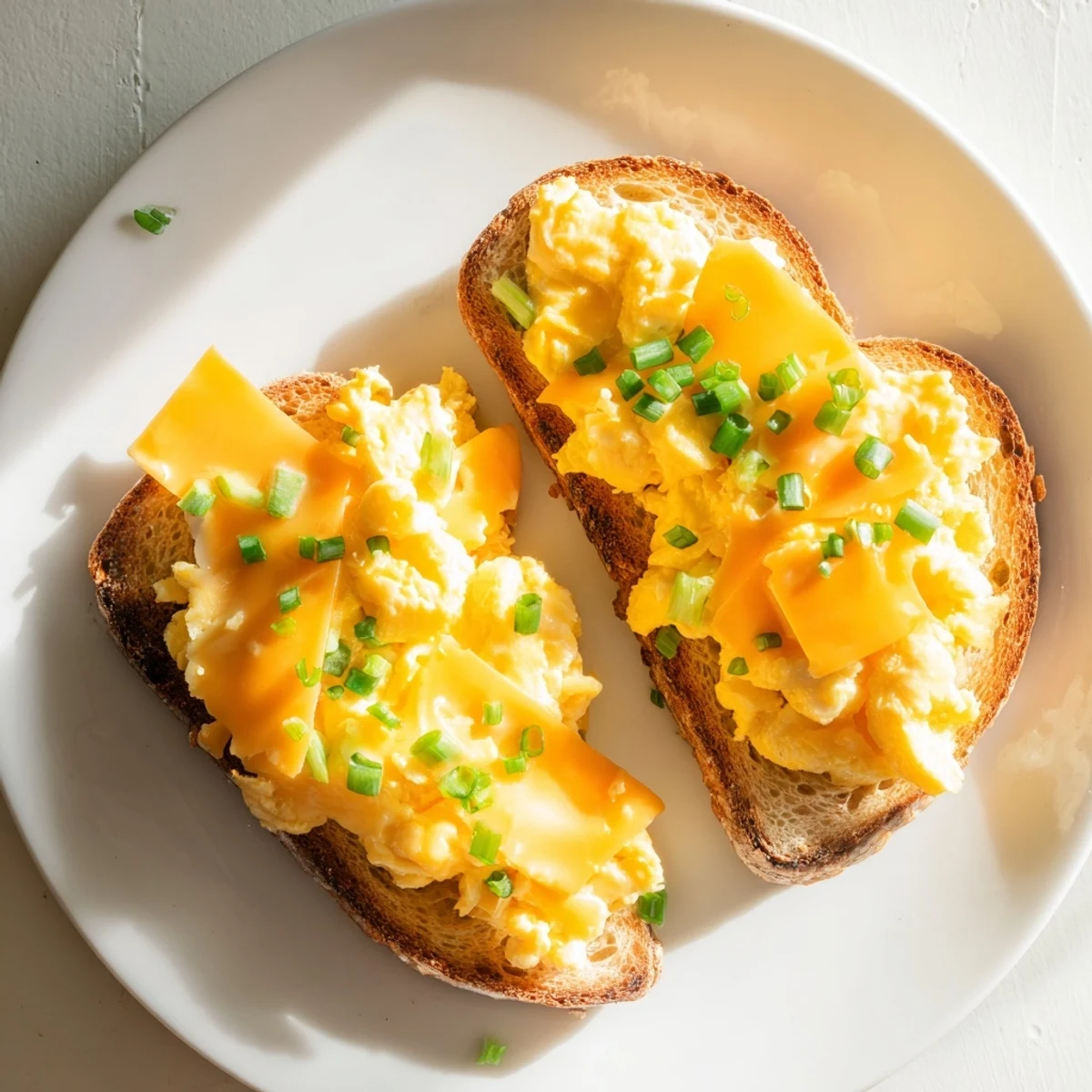 Golden, melty cheese oozes from this one-pan egg breakfast sandwich served with fresh chives.