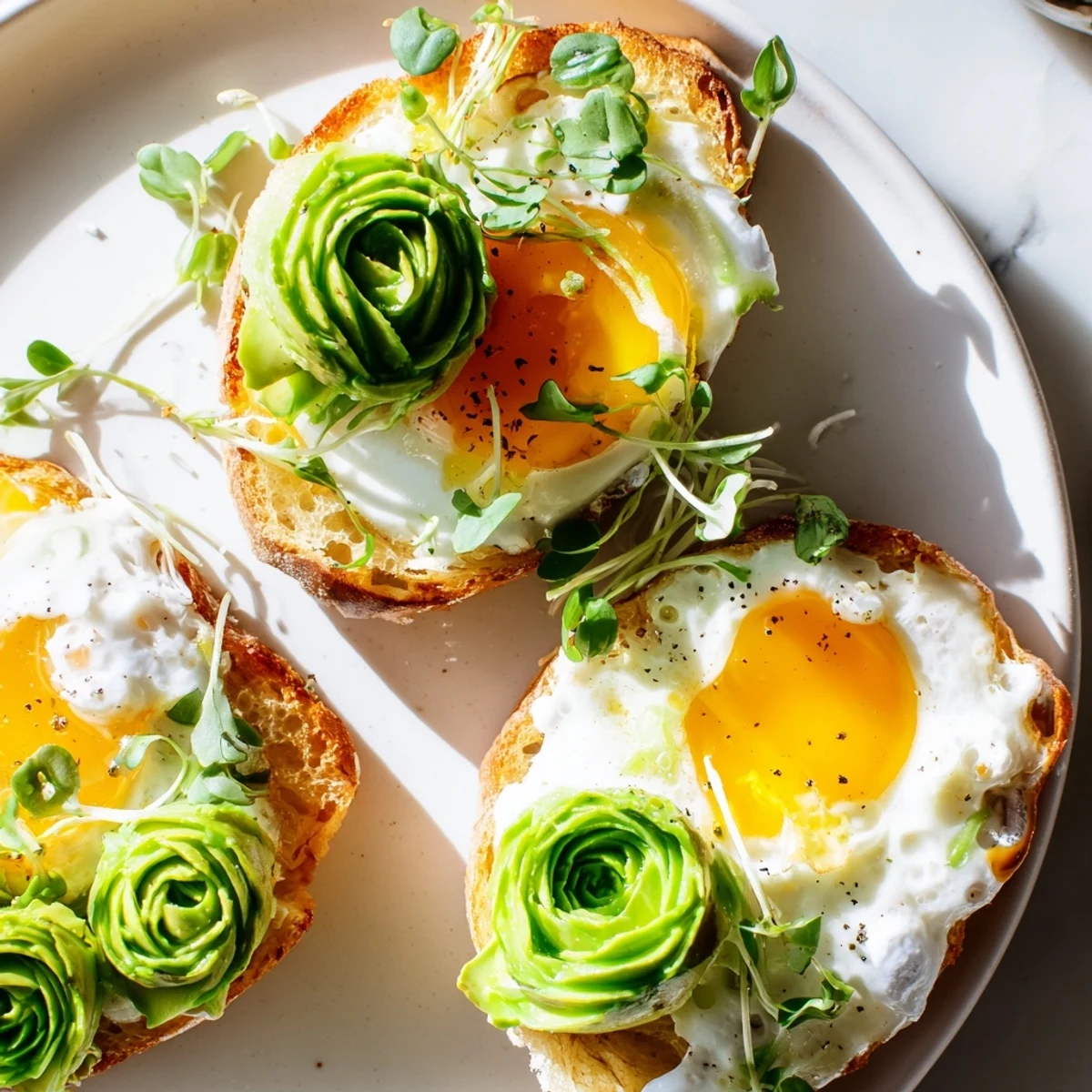Close-up of Cloud Toast 2.0, showing the soft egg cloud texture, a delightful vegetarian meal.