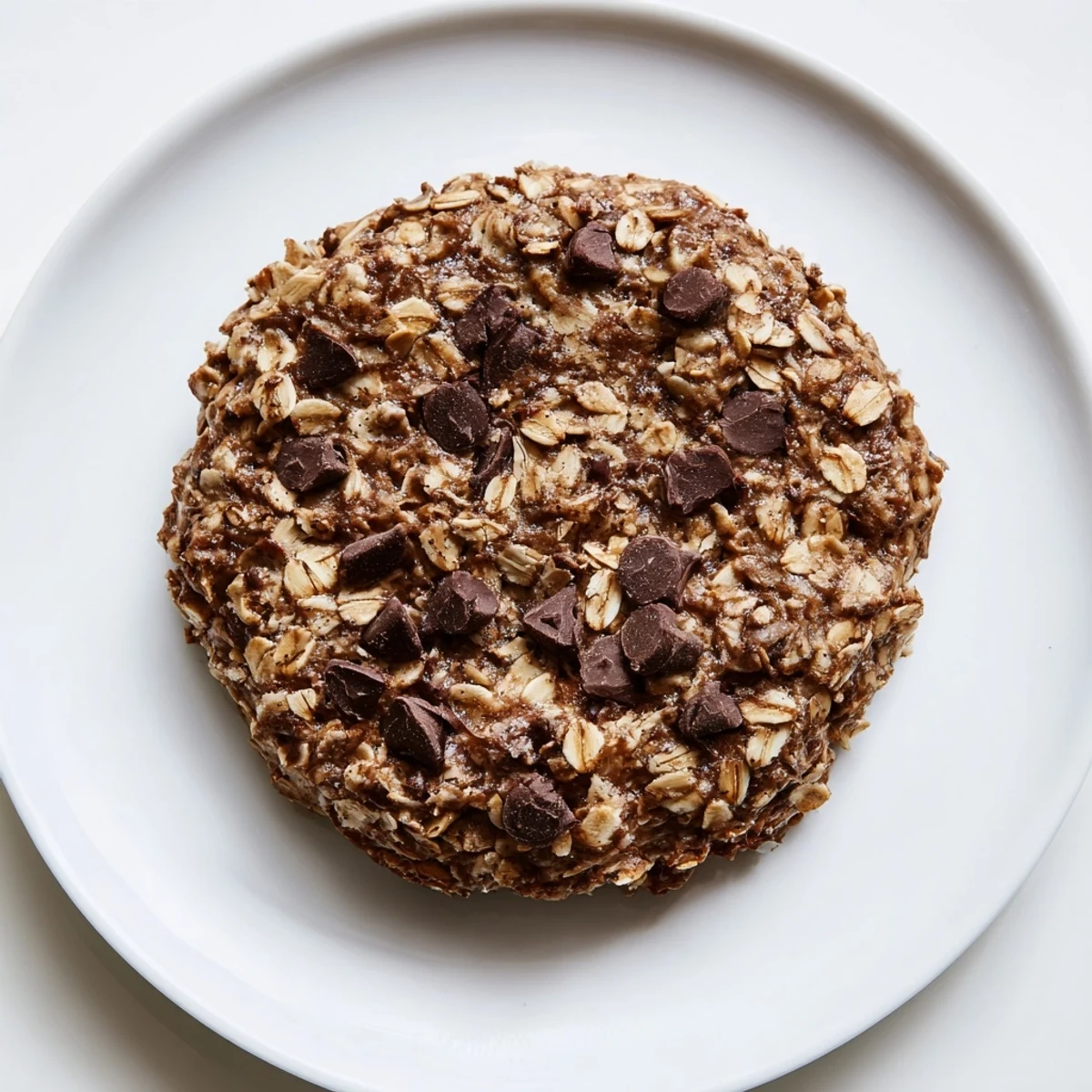 Warm, chewy chocolate oatmeal breakfast cookie, rich with chocolate chips, perfect for a quick and easy morning.