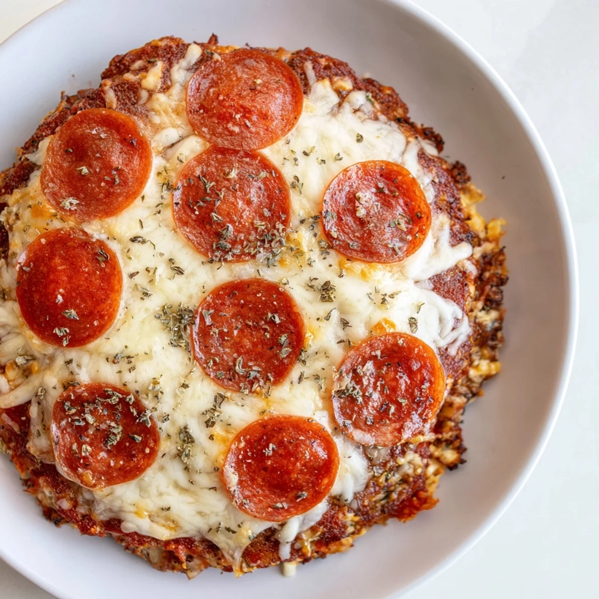 A piping-hot Meat Pizza Pepperoni Stack showcases gooey cheese and crispy pepperoni on a beef base.