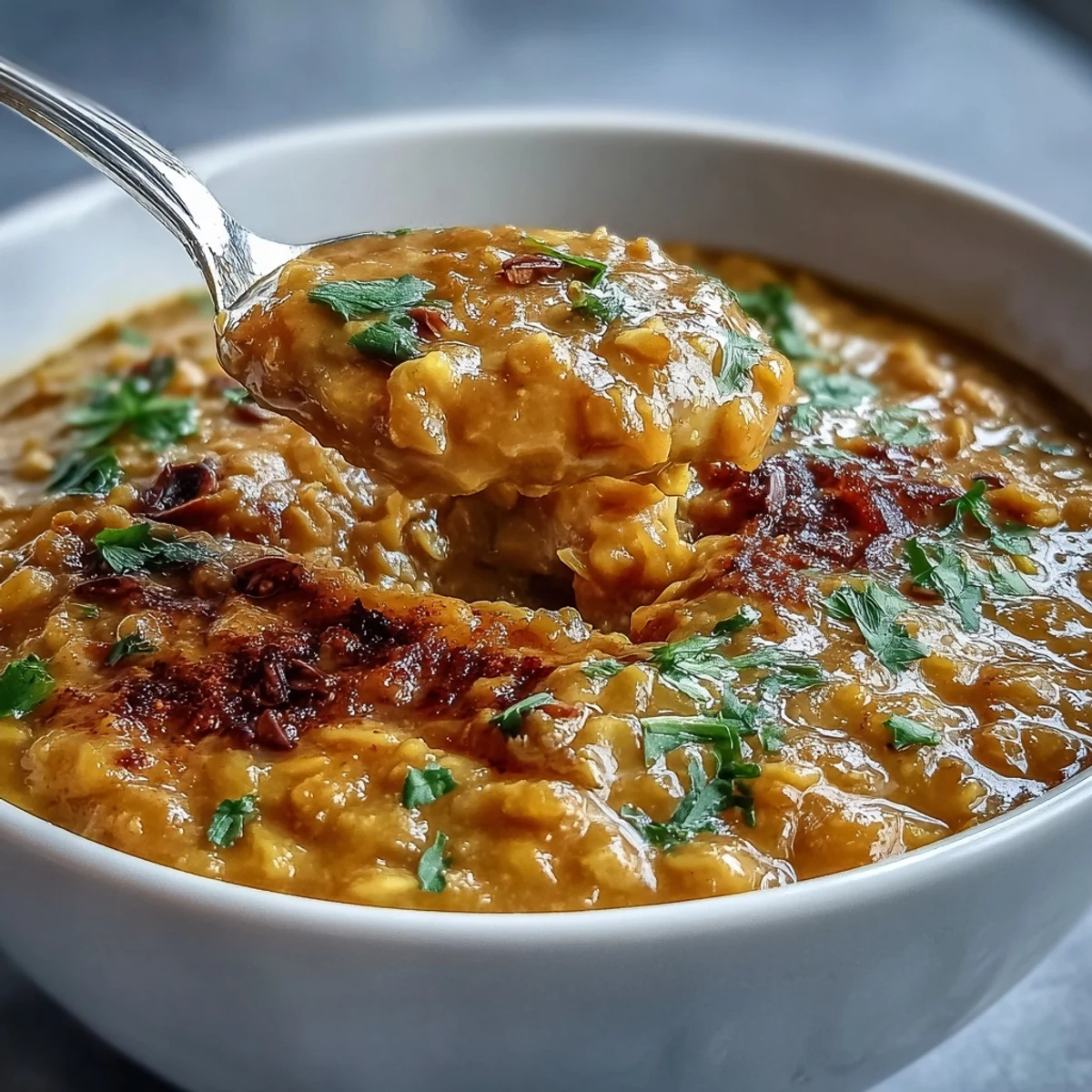 Hearty dhal with cumin-roasted cauliflower, a comforting, spiced Indian vegetarian meal.