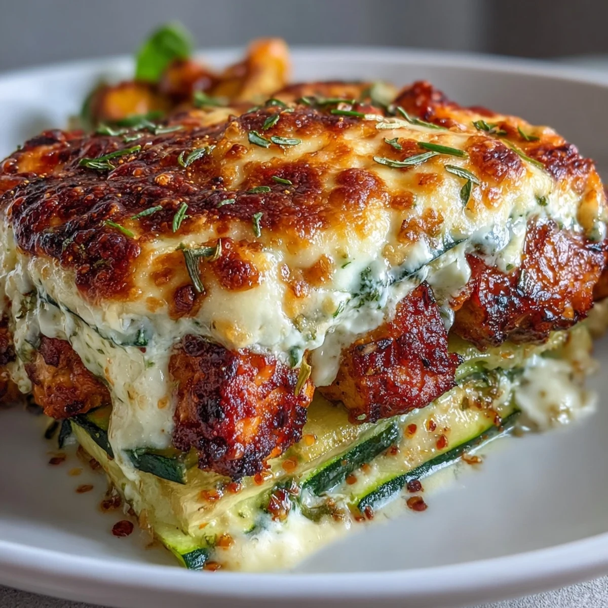 High Protein Chicken Zucchini Bake