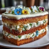 Spring Cake Edible Flowers Lemon