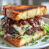 Juicy beef patty smashed thin on a hot griddle, layered with creamy homemade sauce, shredded lettuce, and pickles for classic diner flavor.  