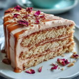 A beautiful pink rosé velvet cake, perfect for celebrations.