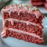 Blush pink Rosé Velvet Cake awaits, perfectly frosted for a celebratory bridal shower.