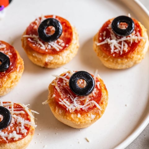 Santa Belt Mini Pizza Bites with melted mozzarella cheese and pepperoni belts, ready to eat!