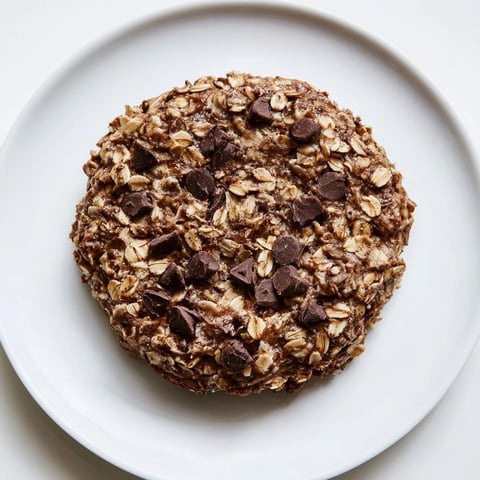 Warm, chewy chocolate oatmeal breakfast cookie, rich with chocolate chips, perfect for a quick and easy morning.