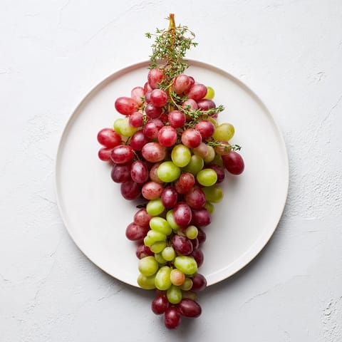 This stunning platter shows a vibrant Vineyard Grape Cluster, perfect for a wine tasting with friends.