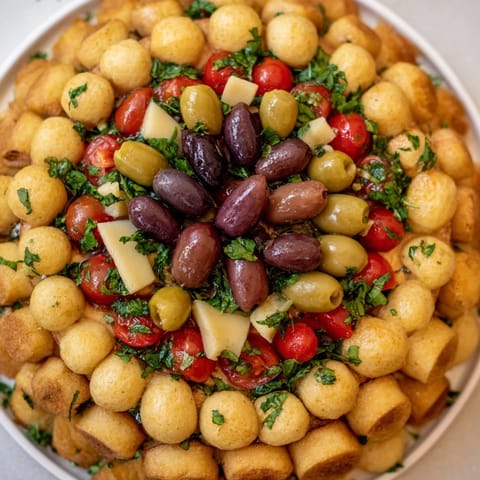 The Roman Colosseum Snack Platter showcases olives as gladiators in a fun, Italian-inspired party appetizer.