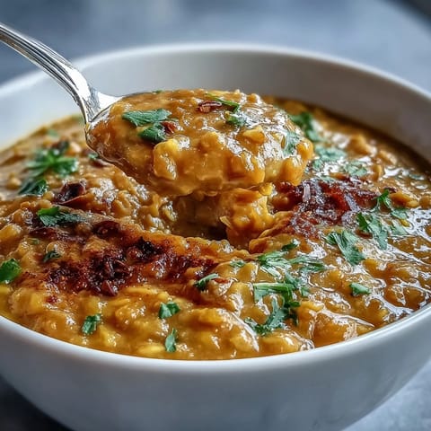 Hearty dhal with cumin-roasted cauliflower, a comforting, spiced Indian vegetarian meal.