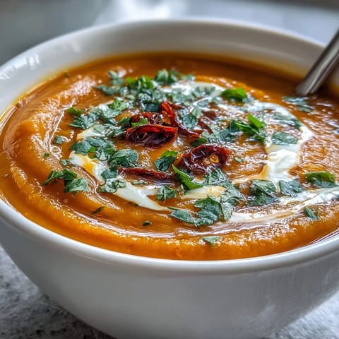 Vibrant Carrot Celeriac Chilli Soup, a hearty vegan dish perfect for a cozy meal.