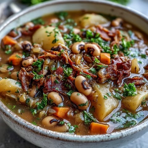 Black-Eyed Pea Stew with Smoked Ham Hocks