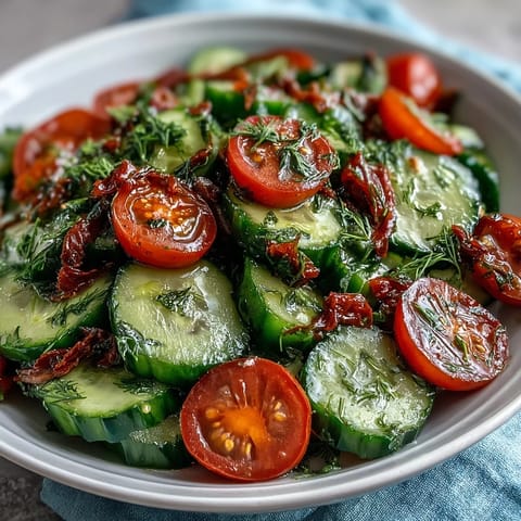 Vibrant cucumber radish salad with dill dressing, a light and crunchy vegetarian side dish.  