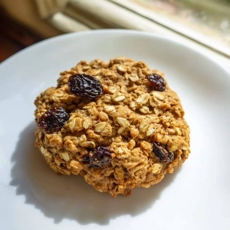 Homemade chewy oatmeal raisin cookies, perfect for dessert or a satisfying afternoon snack.