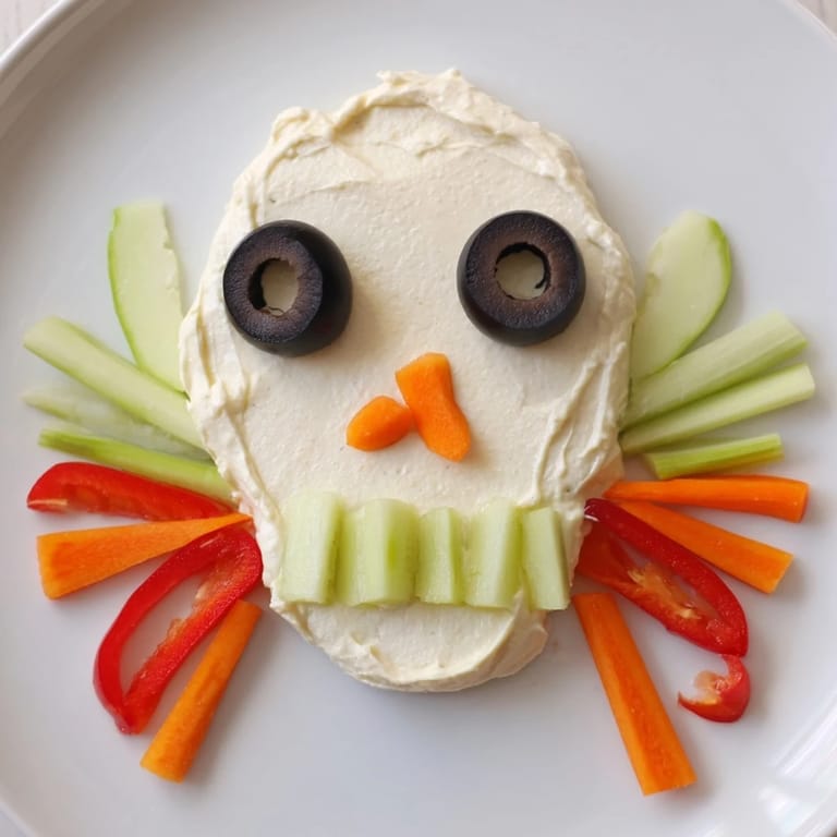This festive Skull & Bones Spooky Spread showcases a creamy cheese skull, ready to be enjoyed with crackers.
