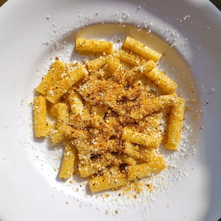 These crispy, homemade air fryer pasta croutons offer a delightful texture and are seasoned with savory herbs.