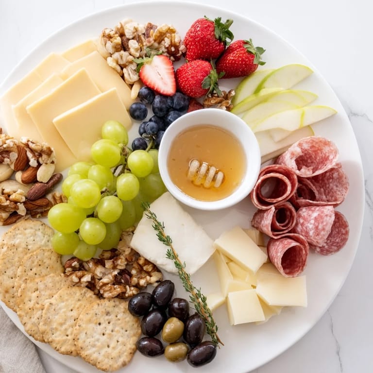 This Girl Dinner Quick Charcuterie Snack Board displays a variety of cheeses and crackers ready to eat.