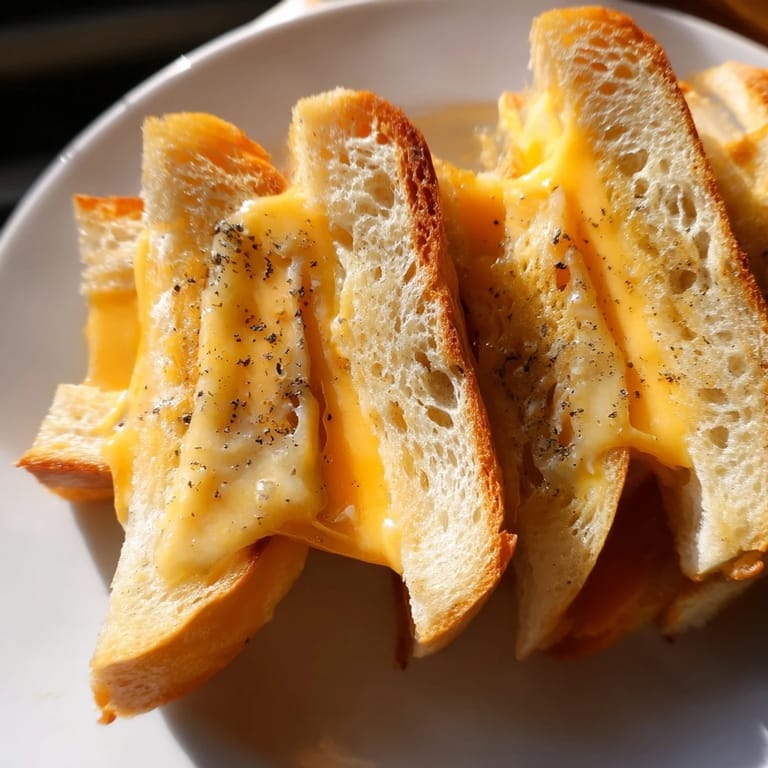 Crispy sourdough hugging melted sharp cheddar in this gourmet Truffle Oil Grilled Cheese sandwich.
