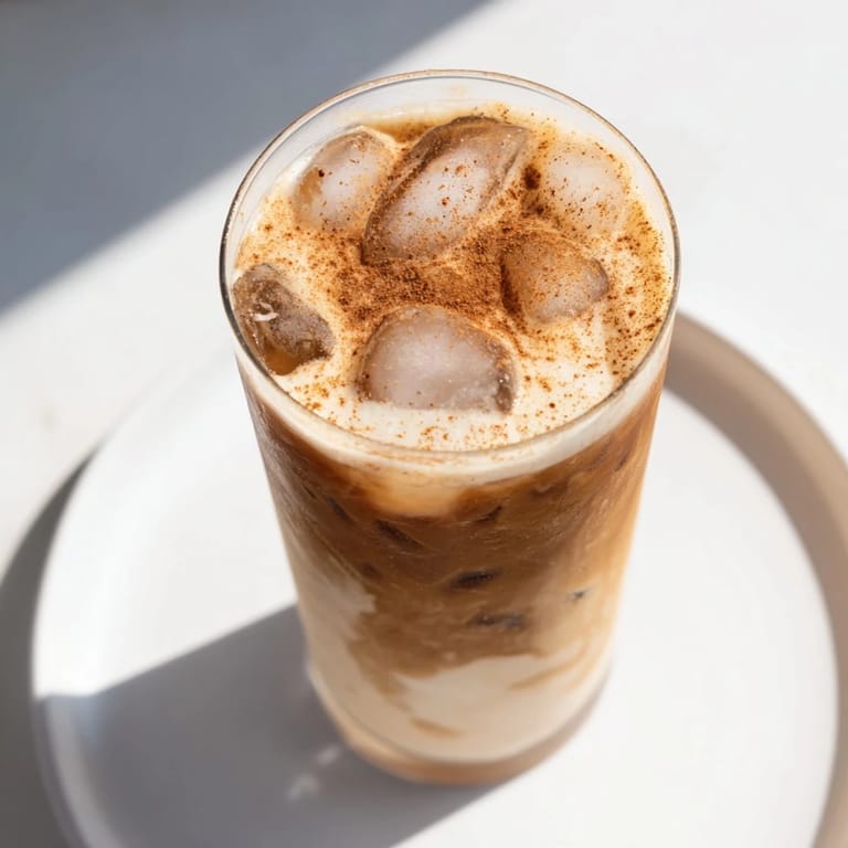 Delicious vanilla Proffee Power Blend, lightly sweetened, is poured over ice, perfect for post-workout.