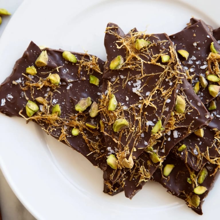Crispy kataifi's sweetness meets rich dark chocolate in this beautiful Kataifi Chocolate Crunch Bark.