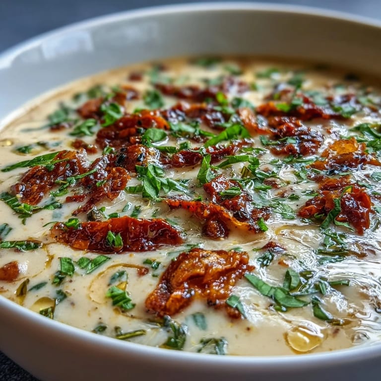 Hearty Italian Creamy Tuscan White Bean Soup with creamy white beans and herbs, served alongside warm crusty bread for dipping.