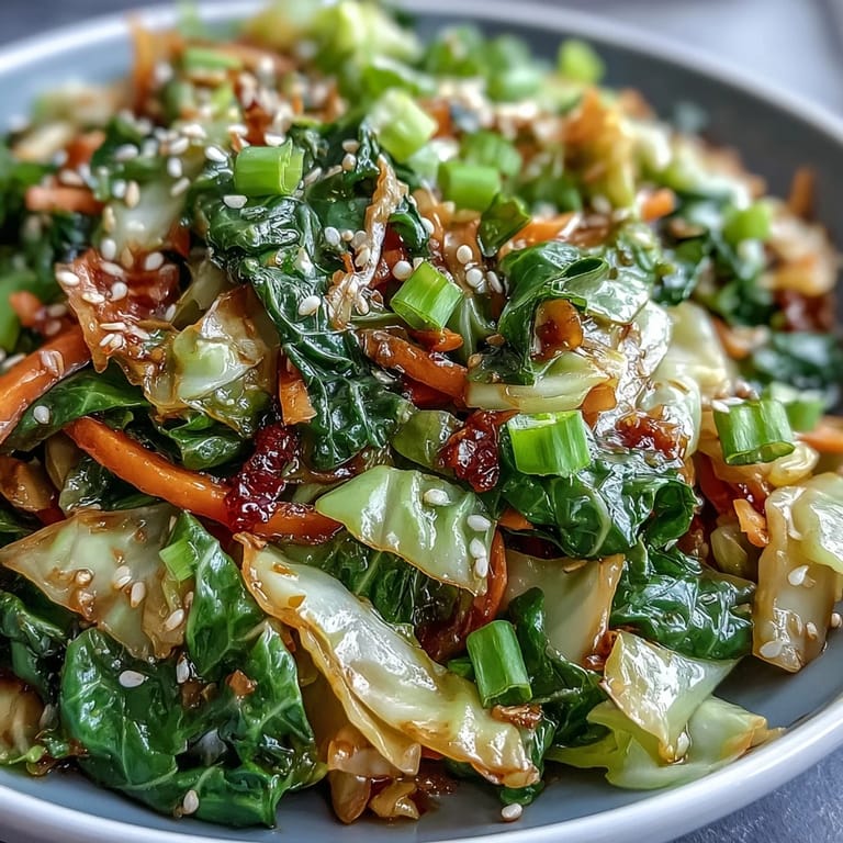 Tangy rice vinegar and savory soy sauce coat crisp-tender cabbage and julienned carrots in a vibrant serving of Hot and Sour Cabbage.