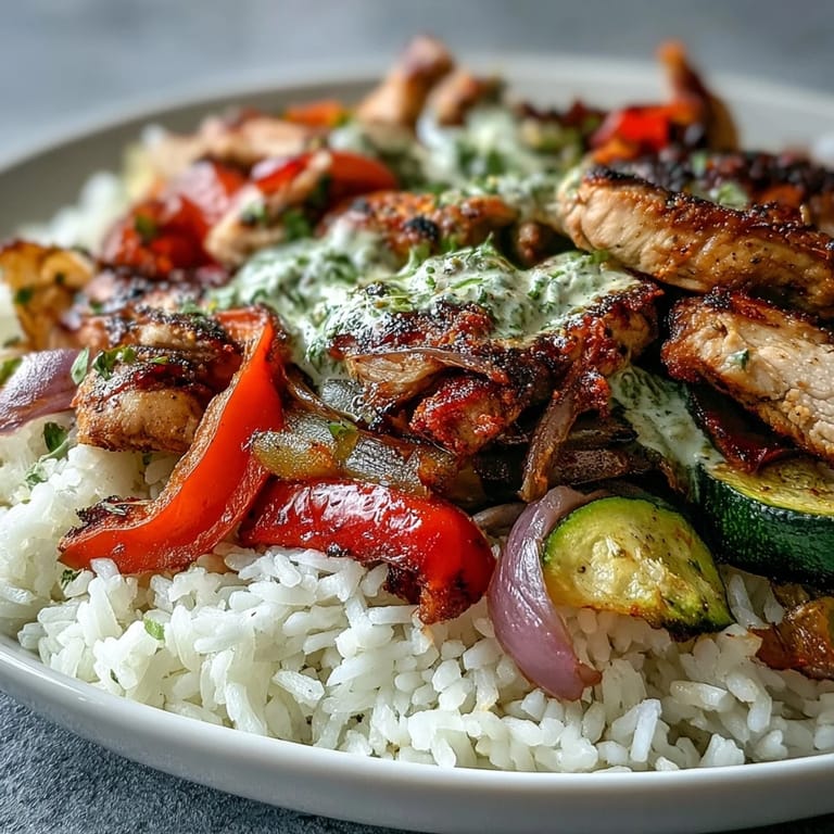 Tender Sheet Pan Fajita Bowls topped with fresh avocado, cilantro, and pico de gallo for a healthy Tex-Mex dinner.