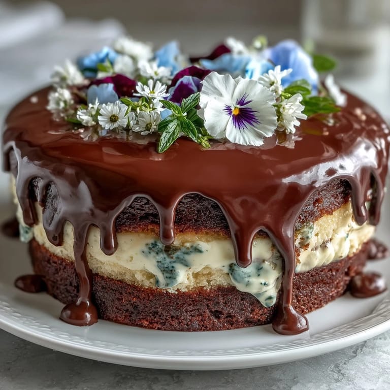 Vibrant Spring Floral Drip Cake with Lemon Frosting - lemon buttercream and delicate edible blooms atop a classic vanilla cake with white chocolate drip.