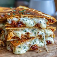 Crispy kimchi quesadillas with melted cheese and tangy Korean flavors, served hot and golden for a bold fusion snack.